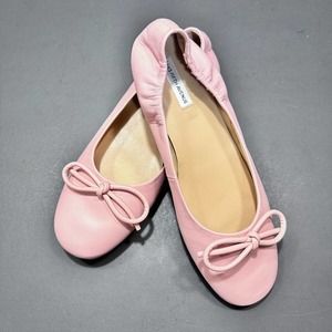 NEW Saks Fifth Avenue Leather Ballet Flats 10 Pink